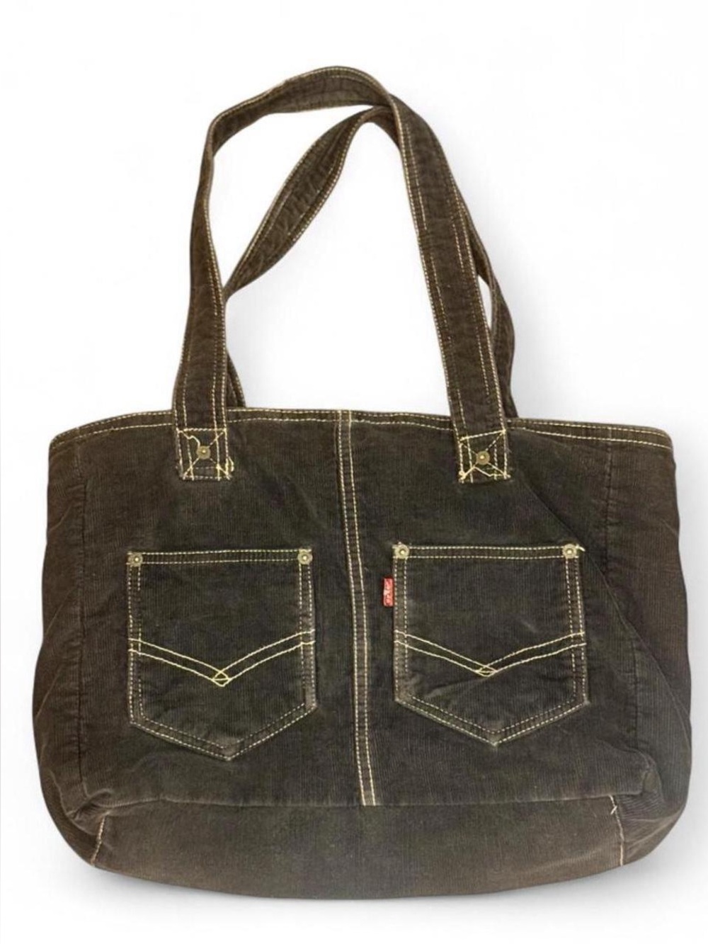 Vintage Levi Strauss & Co. Corduroy Shoulder Bag in Beautiful  Vintage Black.
